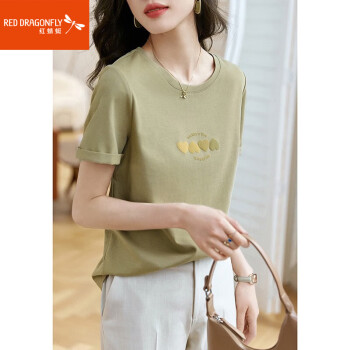 纯棉短袖女简约韩版休闲上衣宽松T恤女2023年夏季新款 纯棉短袖女简约韩版休闲上衣宽松T恤女2023年夏季新款