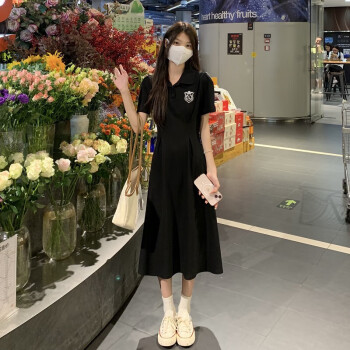 领连衣裙女夏款中长款收腰显瘦初恋短 领连衣裙女夏款中长款收腰显瘦初恋短